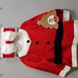 So 'Dorable NWT Photo-Op Santa Style Sweater with Headband, 0-6 months